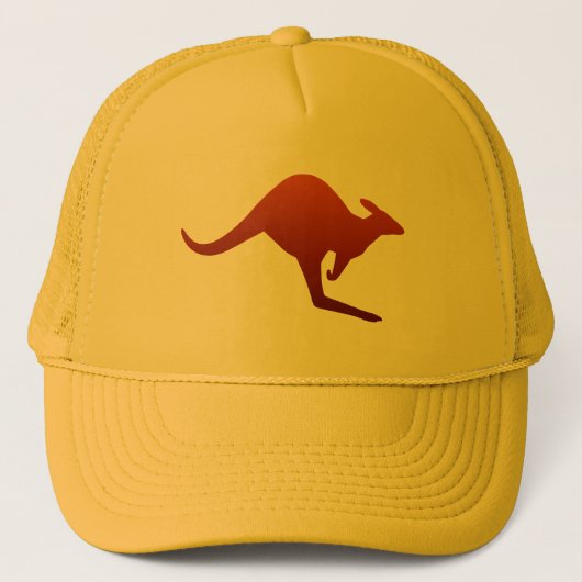Burnt Orange Desert Gradient Kangaroo Silhouette Truckerkappe (Vorderseite)