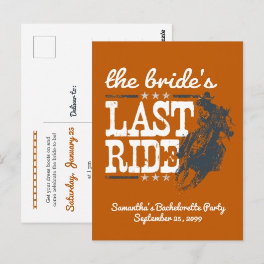 Burnt Orange - die letzte Reise der Braut Postkarte (Vorne/Hinten)