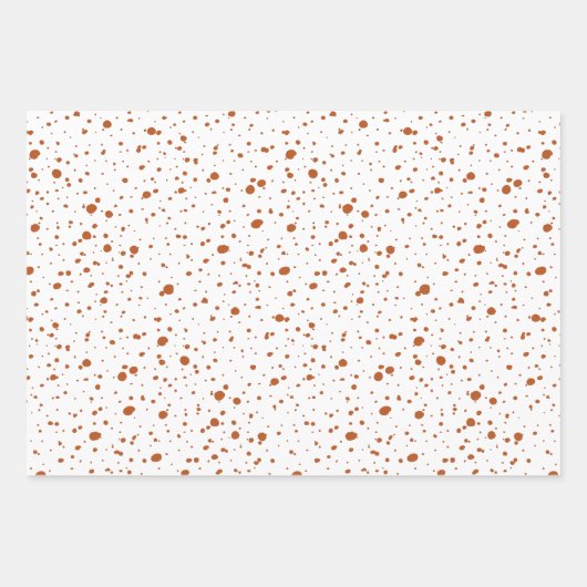 Burnt Orange Dots Blumengrün Muster Geschenkpapier Set (Vorderseite 2)
