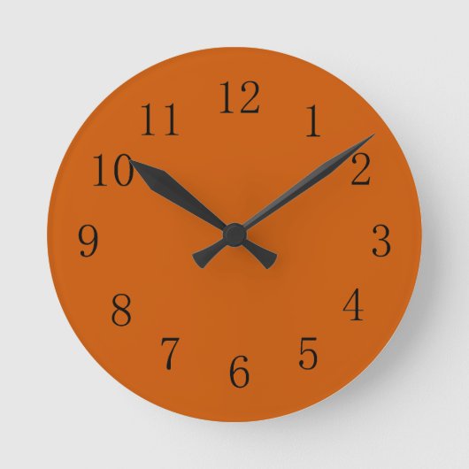 Burnt Orange Earth Tone Kitchenwall Clock Runde Wanduhr (Vorderseite)