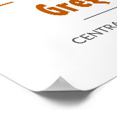 Burnt Orange Edgy Abstrakt Brushstroke Foto Grad Poster (Ecke)