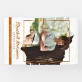 Burnt Orange Edgy Abstrakt Torn Foto Abschluss Banner (Horizontal)