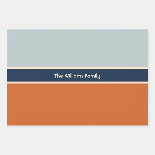 Burnt Orange Egg Blume Individuelle Name Geschenkpapier Set (Vorderseite 3)