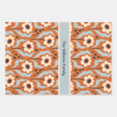 Burnt Orange Egg Blume Individuelle Name Geschenkpapier Set (Vorderseite)