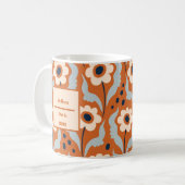 Burnt Orange Egg Blume Individuelle Name Kaffeetasse (Vorderseite Links)