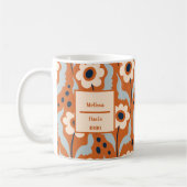 Burnt Orange Egg Blume Individuelle Name Kaffeetasse (Links)