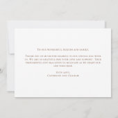 Burnt Orange einfaches Skript rustikale Herbsthoch Dankeskarte (Rückseite)