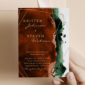 Burnt Orange & Emerald Green Wedding Einladung