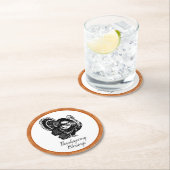 Burnt Orange Erntedank Runder Pappuntersetzer (Vor Ort)