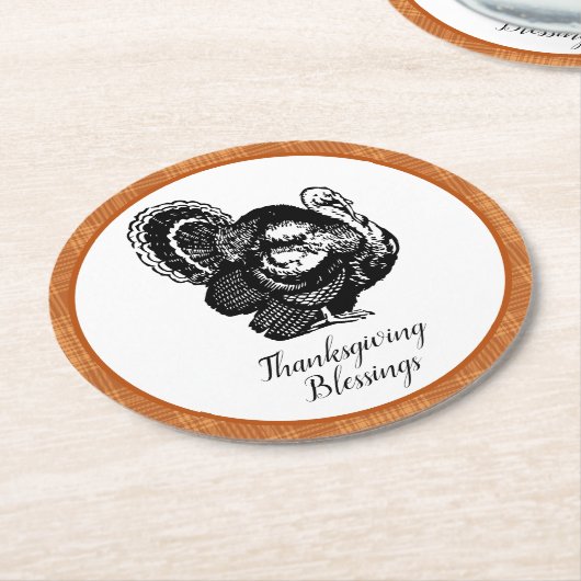 Burnt Orange Erntedank Runder Pappuntersetzer (Angewinkelt)