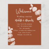 Burnt Orange Eukalyptus Hochzeitsprogramm Budget (Vorne)