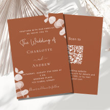 Burnt Orange Eukalyptus QR Code Details Hochzeit