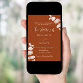 Burnt Orange Eukalyptus QR Code Details Hochzeit Einladung