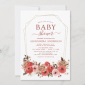 Burnt Orange Fall Baby Dusche Blumenladen Einladung (Vorderseite)