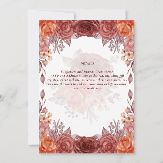 Burnt Orange FALL Botanische WEDD (Rückseite)