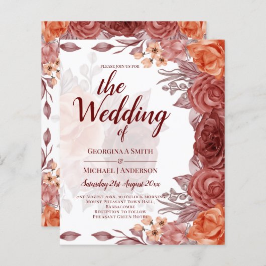 Burnt Orange FALL Botanische WEDD (Vorne/Hinten)