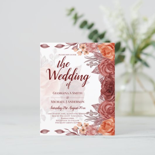 Burnt Orange FALL Botanische WEDD (Stehend Vorderseite)