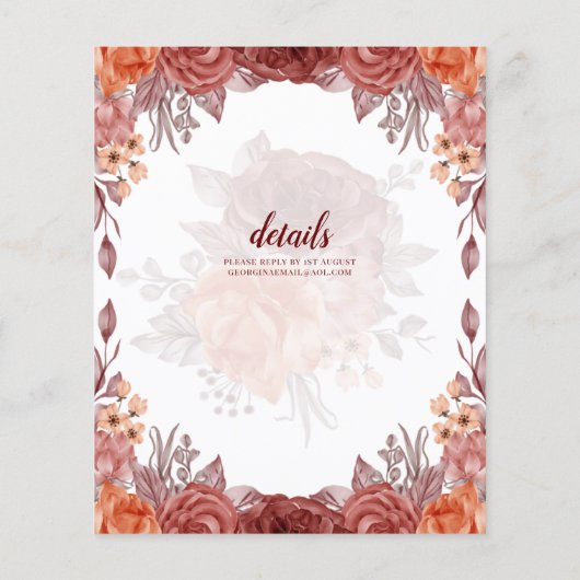 Burnt Orange FALL Botanische WEDD (Rückseite)