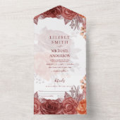 Burnt Orange FALL Botanische WEDD All In One Einladung (Innen Boden)
