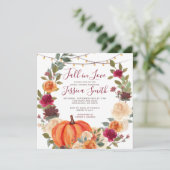 Burnt Orange Fall in Liebe Bridal Dusche Einladung (Stehend Vorderseite)