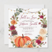 Burnt Orange Fall in Liebe Bridal Dusche Einladung (Vorderseite)