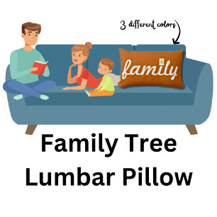 Burnt Orange Family Tree Lumbar Pillow Lendenkissen