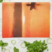 Burnt Orange Fischer Geschirrtuch (Gefaltet)