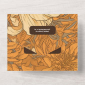 Burnt Orange Floral Art Nouveau Wedding All In One Einladung (Rückseite)