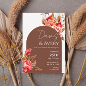 Burnt Orange Floral Boho Wedding Invite Einladung