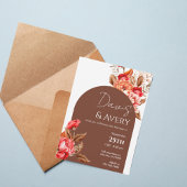 Burnt Orange Floral Boho Wedding Invite Einladung