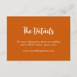 Burnt Orange Floral Botanical Wedple Name Begleitkarte