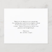 Burnt Orange Floral Budget Hochzeit Danke Karte (Rückseite)