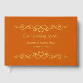 Burnt Orange Floral Gold Foil Wedding Gästebuch (Vorderseite)