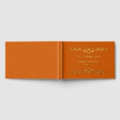 Burnt Orange Floral Gold Foil Wedding Gästebuch (Voll)