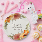 Burnt Orange Floral Herbst Brautparty Pappteller (Party)