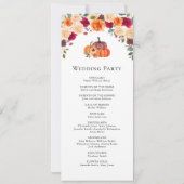 Burnt Orange Floral Pumpkin Wedding Program (Rückseite)