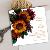 Burnt Orange Floral Rustikale Hochzeit im Herbst E Magnetkarte