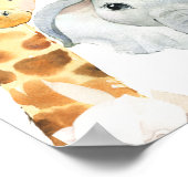 Burnt Orange Floral Safari Baby Dusche Willkommen Poster (Ecke)