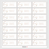 Burnt Orange Floral Wappen Monogram Guest Address Aufkleber (Blatt)