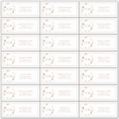 Burnt Orange Floral Wappen Monogram Guest Address Aufkleber (Vorderseite)