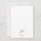 Burnt Orange Floral Wedding Einladung (Rückseite)