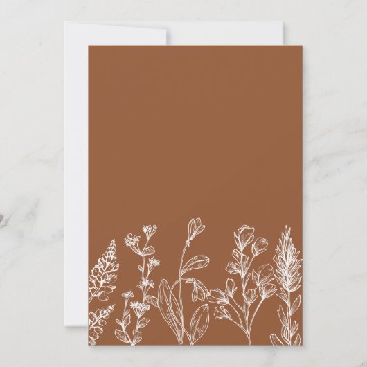 Burnt Orange Floral Wedding Einladungen (Rückseite)