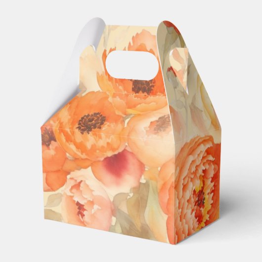 Burnt Orange Floral Wedding Geschenkschachtel (Rückseite)