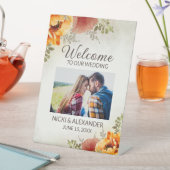 Burnt Orange Floral Wedding Welcome Foto Sockelschild (In Situ)