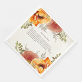 Burnt Orange Floral wie wir Hochzeit treffen Serviette (Ecke)
