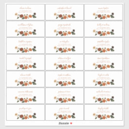 Burnt Orange Floral Wreath Gastadresse Aufkleber