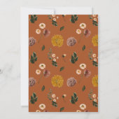 Burnt Orange Floral Wreath Wedding Einladung (Rückseite)