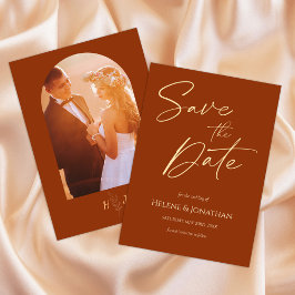 Burnt Orange Foto Moderne Hochzeit retten das Datu Save The Date