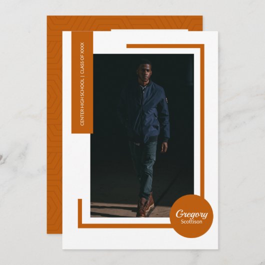 Burnt Orange Foto Modernes Foto Abschluss laden (Vorne/Hinten)