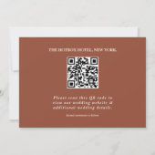 Burnt Orange Foto QR Code Elegante Hochzeit Save The Date (Rückseite)